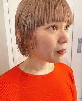 ショート カラー ボブパーマ/パーマ ウルフパーマのヘアスタイル