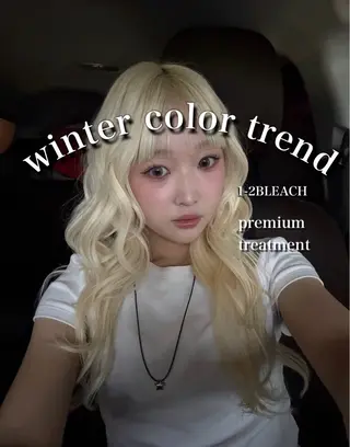 ロング 艶髪ハイトーンカラー 渋谷🎀ririkaのヘアスタイル