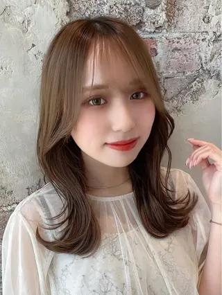 セミロング カラー 🧡くびれヘア/前髪 顔周り🧡久原結衣のヘアスタイル