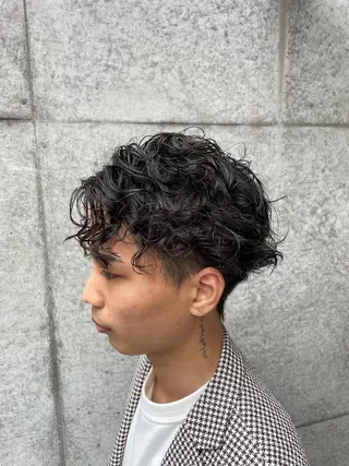 ショート パーマ メンズ 南堀江メンズ ▫️SOSHI▫️のヘアスタイル