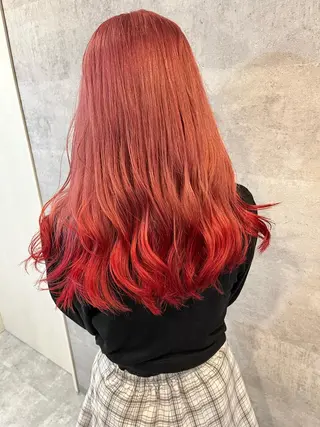 セミロング カラー ネイル ダブルカラー 新宿のヘアスタイル