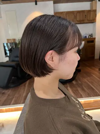 ショート 艶ボブ🤎ボブパーマ 透明感カラー\メンズのヘアスタイル