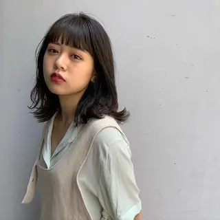 ミディアム カラー 堀江/心斎橋/西大橋 四ツ橋【Vers】のヘアスタイル