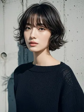 ミディアム ウルフカット 811 大阪梅田 ウルフのヘアスタイル