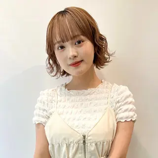 ミディアム カラー mee.浦和店所属・カットモデル募集 🍒/北爪まゆのヘアスタイル