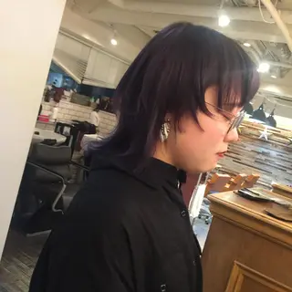 ミディアム カラー ホワイト&レイヤーカ ットエクステ長畠俊輔のヘアスタイル