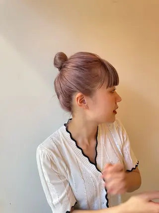 セミロング カラー HITOMI 福岡パーマのヘアスタイル