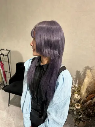 ロング 奥本 侑 ハイトーン、髪質改善のヘアスタイル