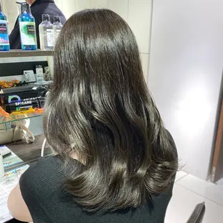 セミロング カラー ヘアアレンジ ブリーチなしカラー /ベージュ/安形翔のヘアスタイル