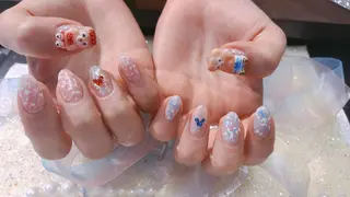 セミロング ネイル 長さ出し専門 nynaのネイルデザイン