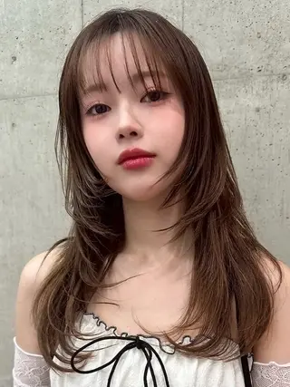 ロング カラー ヘアアレンジ 立川レイヤー 透明感カラーaoiのヘアスタイル