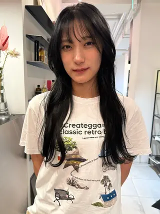ロング 落合 智登世/ カラーモデル募集中のヘアスタイル