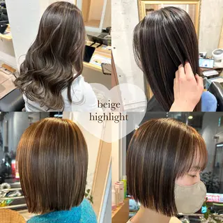 ミディアム カラー 韓国ボブ/レイヤー/ ハイトーン/まなみのヘアスタイル