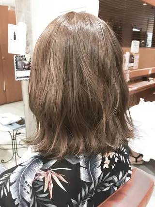 ミディアム カラー パーマ 増子 幹樹のヘアスタイル