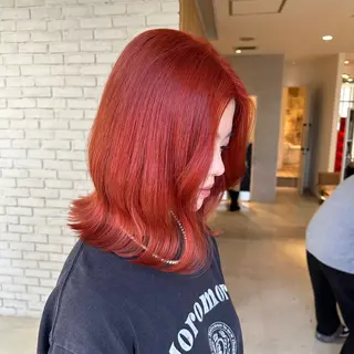 セミロング カラー レイヤーブリーチ特化 ホワイト専門/岸のヘアスタイル