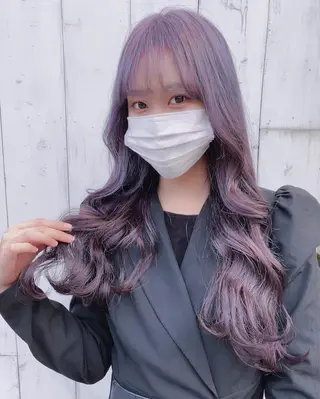 ロング カラー ヘアアレンジ 韓国レイヤーカット/ 儚げカラーチナツのヘアスタイル
