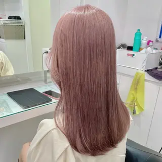 セミロング カラー ヘアアレンジ 韓国レイヤー&ピンク 艶髪🩶maikoのヘアスタイル