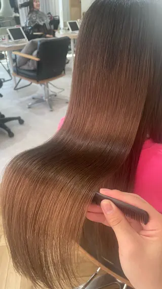 ロング ハッシュカット🖤 レイヤー/透けカラーのヘアスタイル