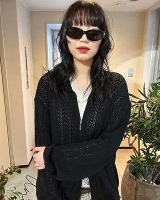 ミディアム カラー パーマ 林 浩太郎のヘアスタイル