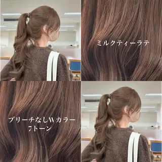 ロング メンズ 艶感ミルクティー🤍 色落ち綺麗🤍ともやのヘアスタイル