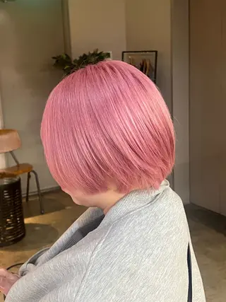 ショート カラー ヘアアレンジ ハイトーンカラー /梅田/みほのヘアスタイル