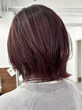 ミディアム カラー レイヤーボブ/ 艶カラー/サナ🌼のヘアスタイル