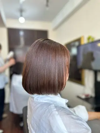 ミディアム WiZ所属・艶髪カラー🤍 縮毛矯正🤍RINAのヘアスタイル