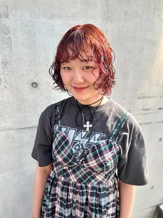 ミディアム カラー 宮川 日菜子のヘアスタイル