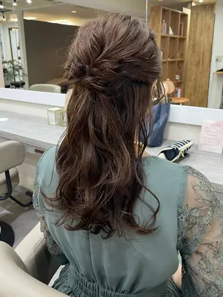 セミロング ヘアアレンジ 韓国風パーマ/ヘア セット/店長みづきのヘアスタイル