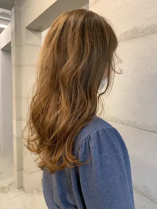 セミロング カラー 透明感/オリーブ/ グレージュ/YUKAのヘアスタイル