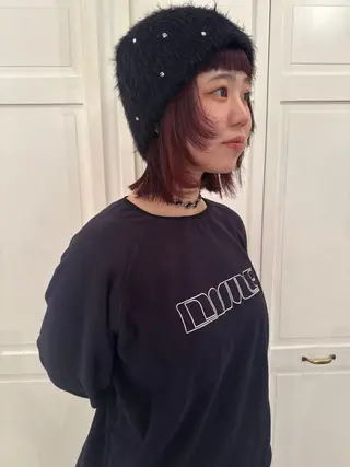 カラー ブリーチカラー🎀 韓国風/寺門美優のヘアスタイル