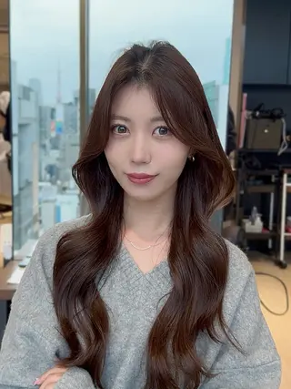 セミロング カラー ヘアアレンジ 顔周り&ミディアム 特化/池袋/kokiのヘアスタイル