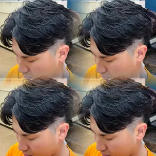 ミディアム メンズ 焼津メンズパーマ特化 大石雄生のヘアスタイル