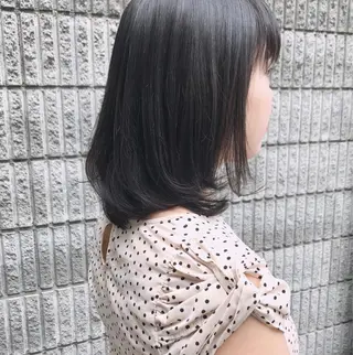 ミディアム カラー パーマ 長井 美佳のヘアスタイル