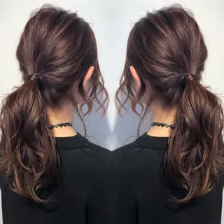 セミロング カラー ヘアアレンジ ♡美髪•艶髪♡砂川 なつきのヘアスタイル
