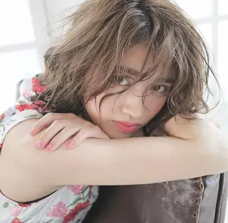 ミディアム カラー パーマ アートディレクター のぐちのヘアスタイル