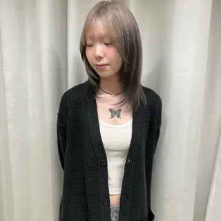 ミディアム カラー はちすか るかのヘアスタイル