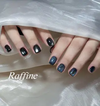 ネイル RAFFINE 月🦋🩵のネイルデザイン