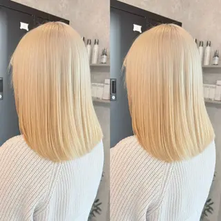 ミディアム 🌺ハイトーン🌺 矢葺 なぎさ🌺🌺のヘアスタイル