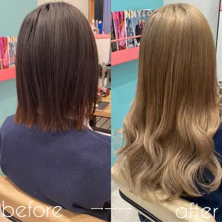 ロング カラー 新宿/韓国ヘア 中明度カラー/かやのヘアスタイル