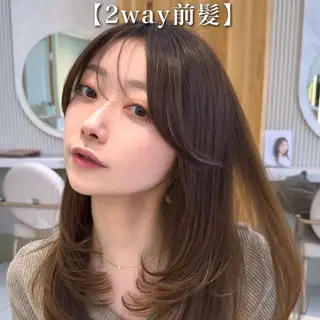 セミロング 似合わせレイヤー/ 透明感カラーのヘアスタイル