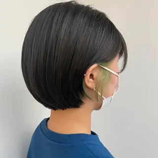 ショート カラー ヘアアレンジ あやめ【顔まわり/レ イヤー/柔らかカラ】のヘアスタイル