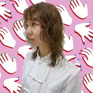 ミディアム パーマ hollo原宿所属・パーマ/ハイトーン 🎀Rumiのヘアスタイル