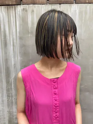 ショート カラー パーマ ヘアアレンジ キッズ BRUNTJET所属・MAEDA MADOKAのヘアスタイル