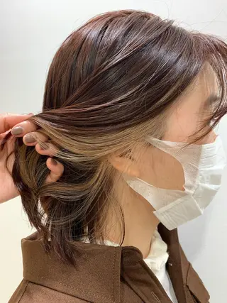 ミディアム エンドウ　ミノリ🤎 /半個室/レイヤーのヘアスタイル