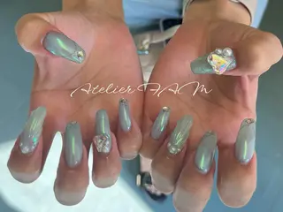 ロング nail&eyelashsalon atelier fam上本町店所属・アトリエ FAMのネイルデザイン