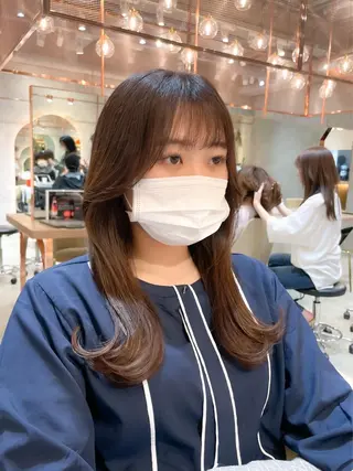 セミロング カラー レイヤー/韓国ヘア 縮毛矯正🫧鈴木颯のヘアスタイル