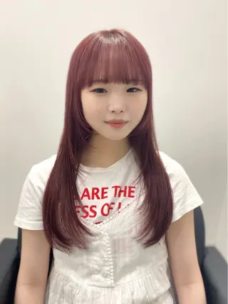 ロング カラー YUZU🎀顔まわり ×レイヤーカットのヘアスタイル