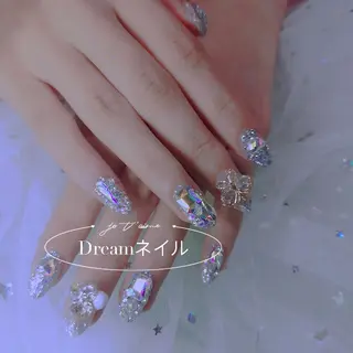 セミロング ネイル フィルイン、長さ出し 深爪矯正のネイルデザイン