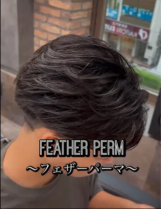 パーマ メンズ センターパート/フェ ザー🔥SHUYAのヘアスタイル